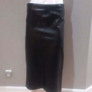 New Boutique Black Leather Skirt Size 44